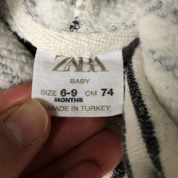 Zara 6-9M Striped Hoodie - Picture 3 of 3